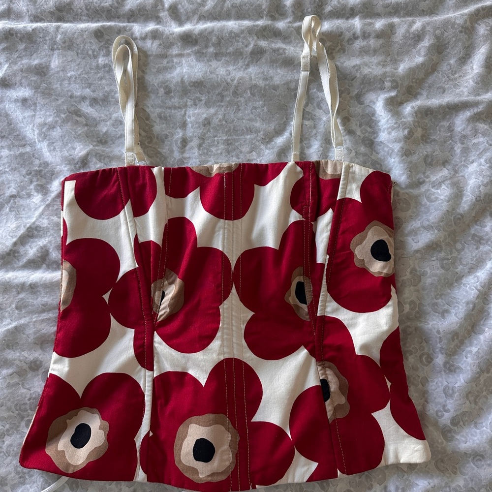 Dolce & Gabbana Red and White Floral Top